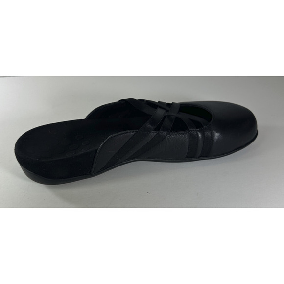 Vionic CLAIRE Flat Mule Slide Leather Crisscross Comfort Shoes Black Size 9 - Picture 4 of 15